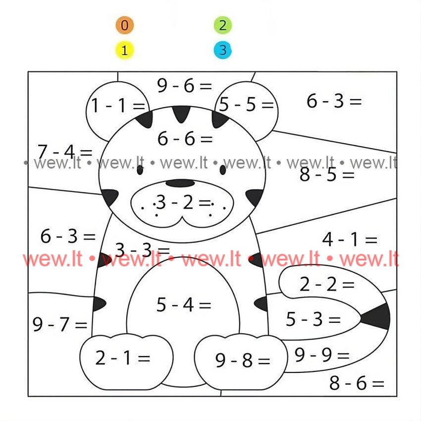 Matematikos užduotis - Tigriukas matematikas