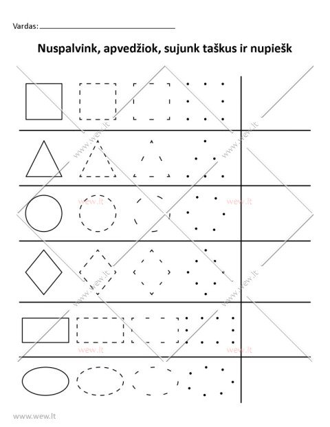 Geometrinių figūrų uždaviniai vaikams