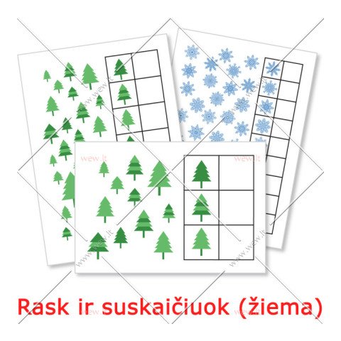 Rask ir suskaičiuok (žiema) - skaičiavimo žaidimas