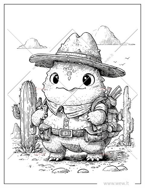 Kawaii monstras dykumoje