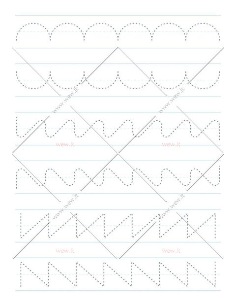 Rašymo įgūdžių lavinimas - banguotos linijos