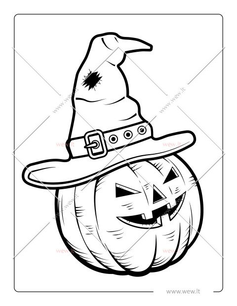 Moliūgas su raganos skrybėle