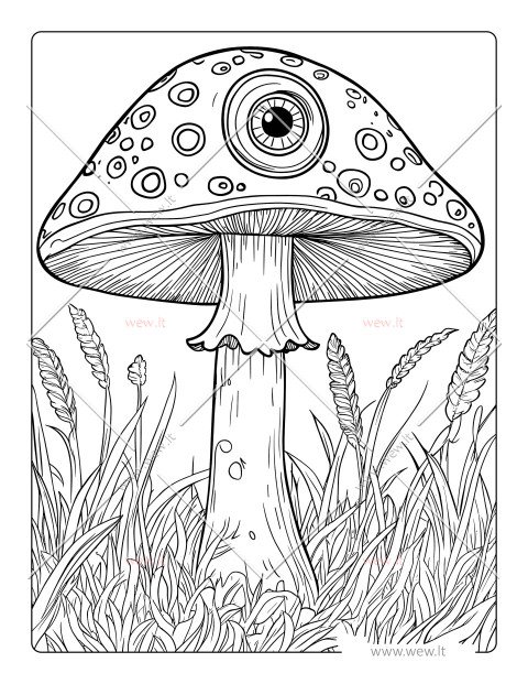 Mistinis grybas su akimi