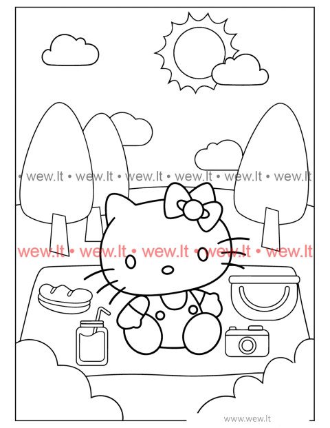 Poilsis gamtoje su Hello Kitty