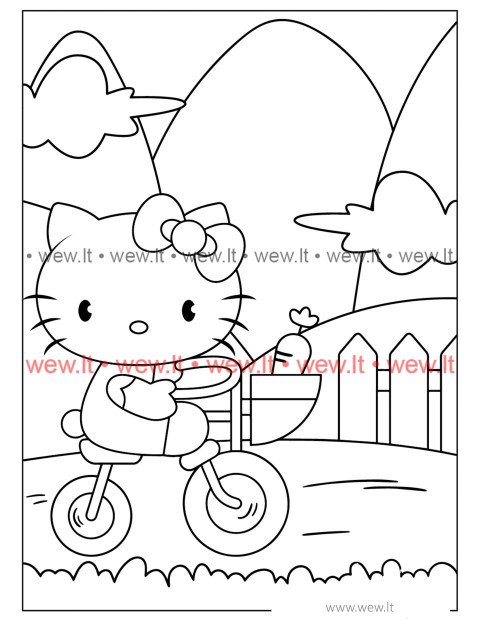 Hello Kitty ir jos dviratis