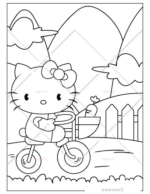 Hello Kitty ir jos dviratis