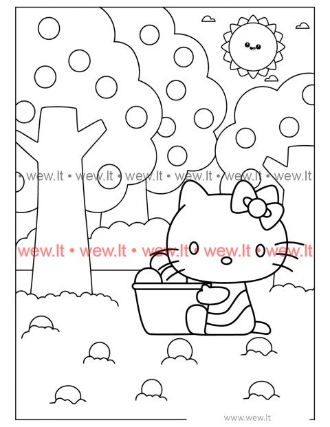 Obuolių derlius su Hello Kitty