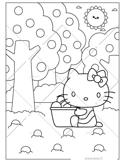 Obuolių derlius su Hello Kitty