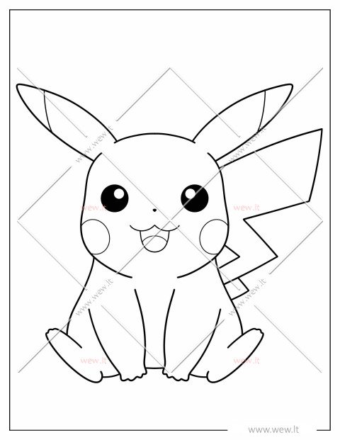 Mielas Pikachu spalvinti