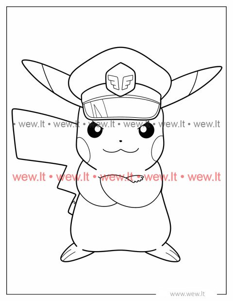 Pikachu su policininko uniforma