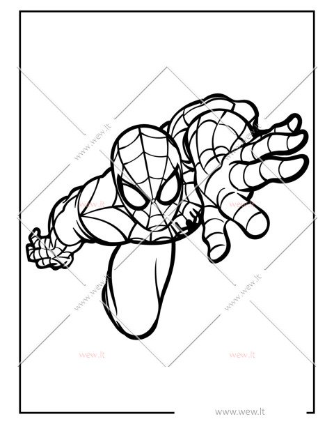 Super herojus žmogus voras spalvinti