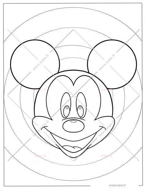 Peliuko Mikio portretas spalvinti