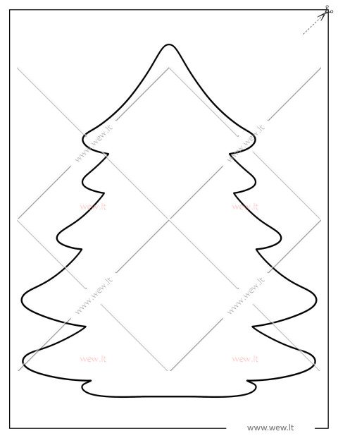 Eglės šablonas iškirpti