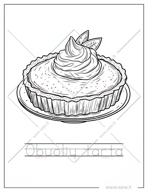 Obuolių tarta spalvinimui