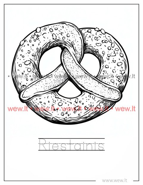Vokiškas riestainis „pretzels“ spalvinimui