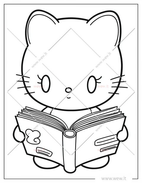 Hello Kitty skaito knygą