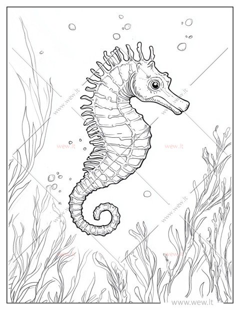 Jūros arkliukas po vandeniu spalvinti