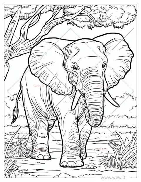 Dramblys savanoje spalvinti