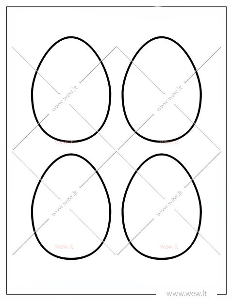 4 Kiaušinių šablonas iškirpti