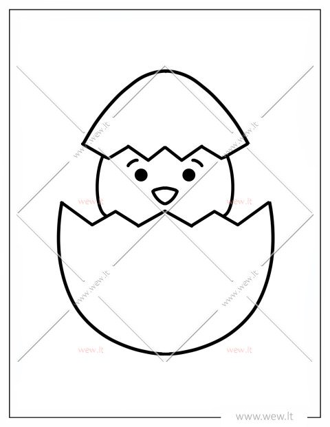 Viščiukas kiaušinyje iškirpti