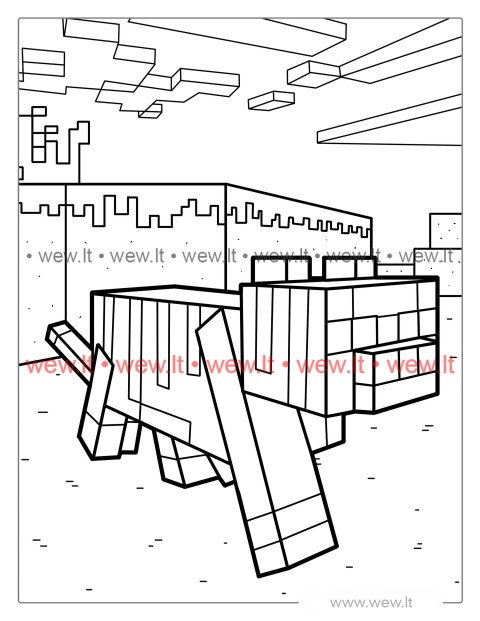 Minecraft katė spalvinti