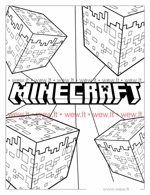 Minecraft logotipas spalvinti