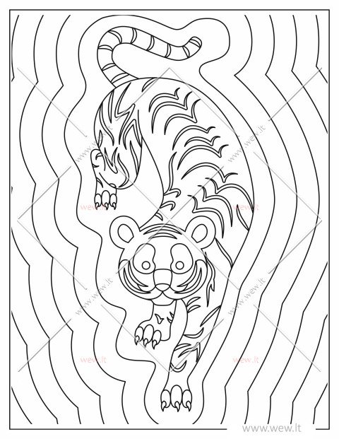 Džiunglių tigras spalvinti