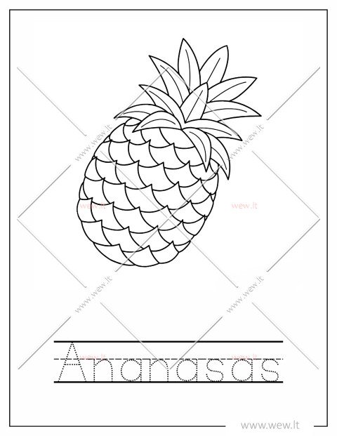 Egzotiškas ananasas spalvinti