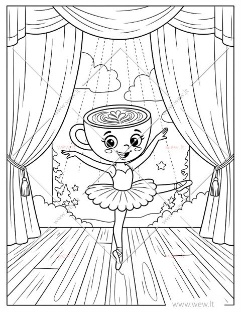 Ballerina Cappuccina atlieka grakštų šokį