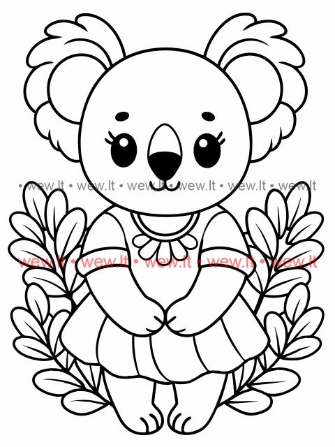 Koala apsirengusi drabužiais