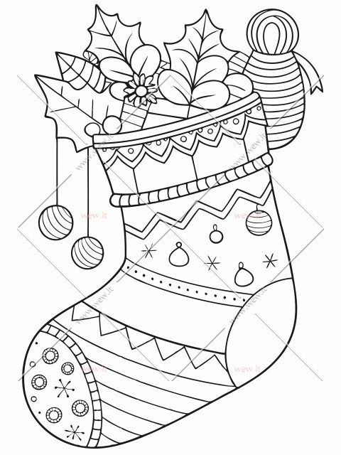 Kalėdinė kojinė su dovanomis