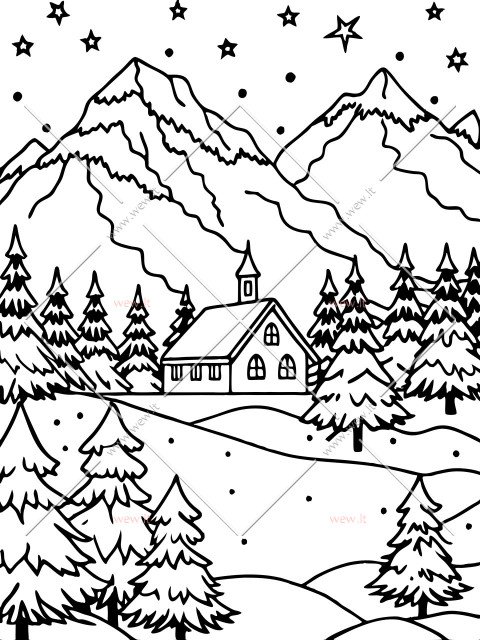 Kalėdinis namelis kalnų ramybėje