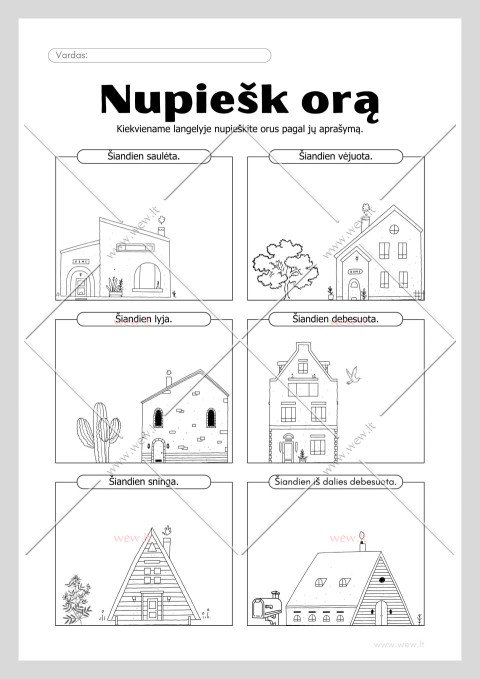 Nupiešk orą - užduotėlės vaikams