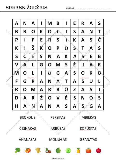 Žodžių paieška - sodas, daržas. Nr.2