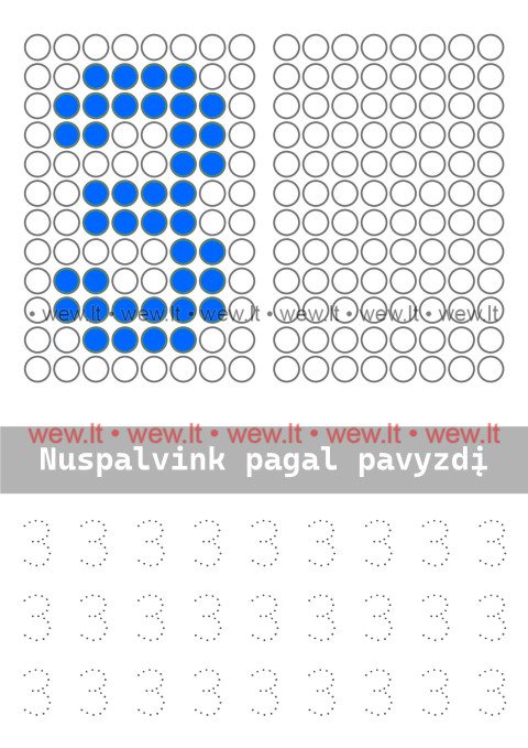 Spalvinimo ir rašymo užduotys - trys