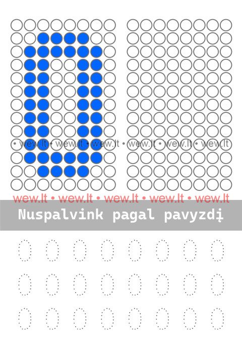 Spalvinimo ir rašymo užduotys - nulis
