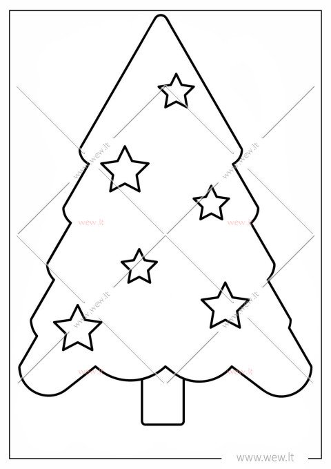 Kalėdų eglutė papuošta žvaigždėmis