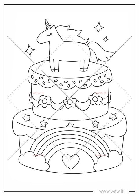 Šventinis tortas su vienaragiu