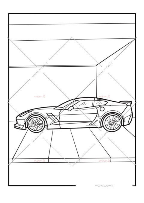 Sportinis automobilis „Chevrolet Corvette“ spalvinimui