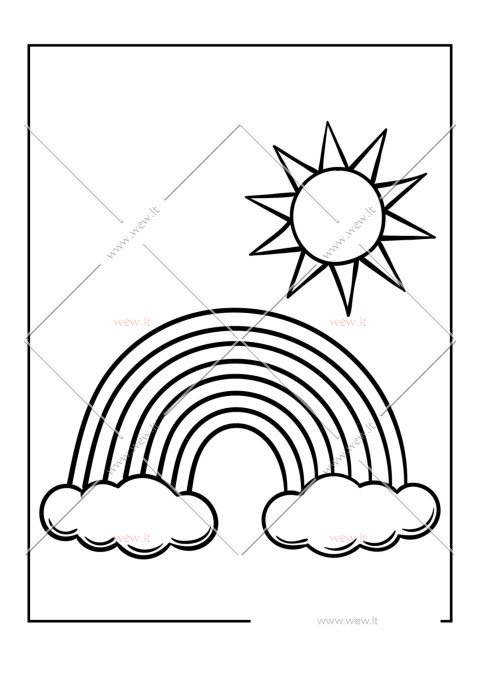 Vaivorykštė ir saulė spalvinti