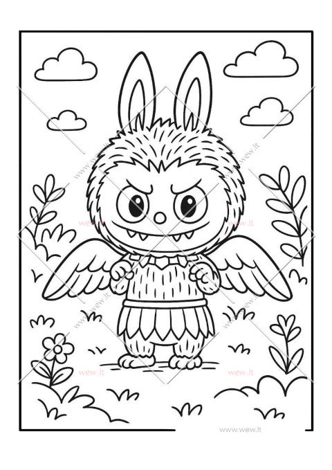 Labubu drakula spalvinti