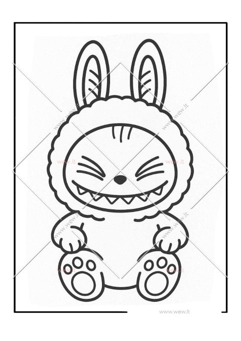 Mielas mažas Labubu spalvinti