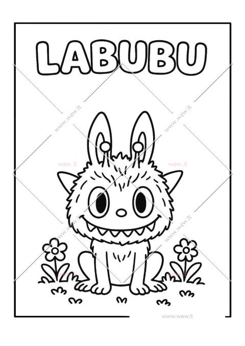 Linksmas Labubu spalvinti