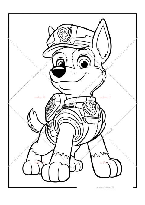 Drąsus šunytis patrulis spalvinti