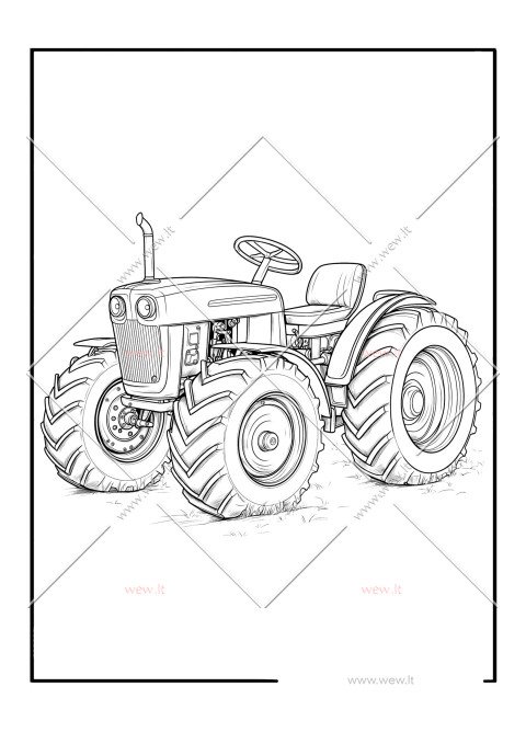 Retro traktorius spalvinti