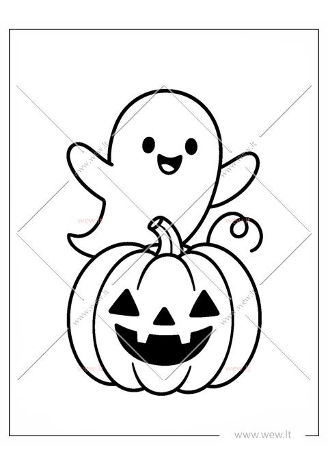 Vaiduoklis ir moliūgas spalvinti