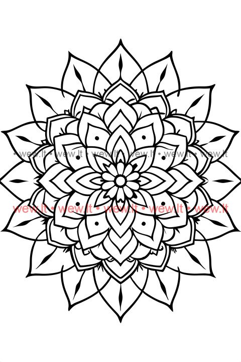 Ramybės mandala spalvinimui