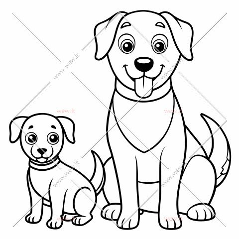 Mama šuo su šuniuku