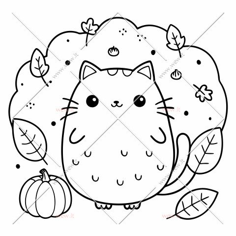 Kawaii rudens katinas