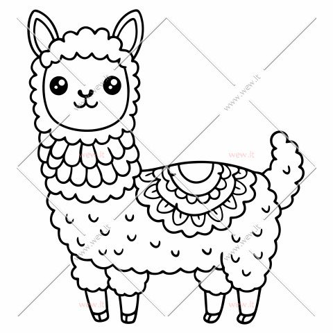 Kawaii lama su ornamentais